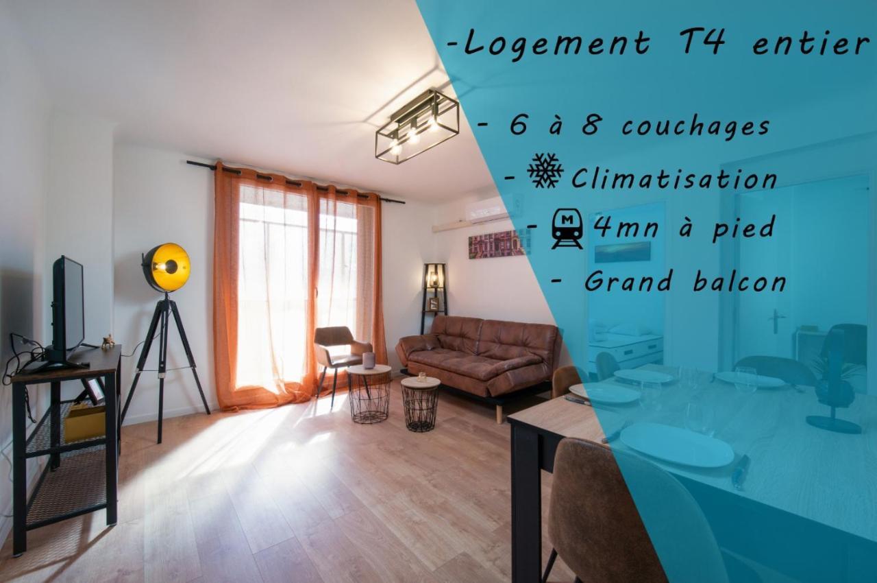 Grand Appartement 3 Chambres Avec Clim Et Balcon มาร์กเซย ภายนอก รูปภาพ